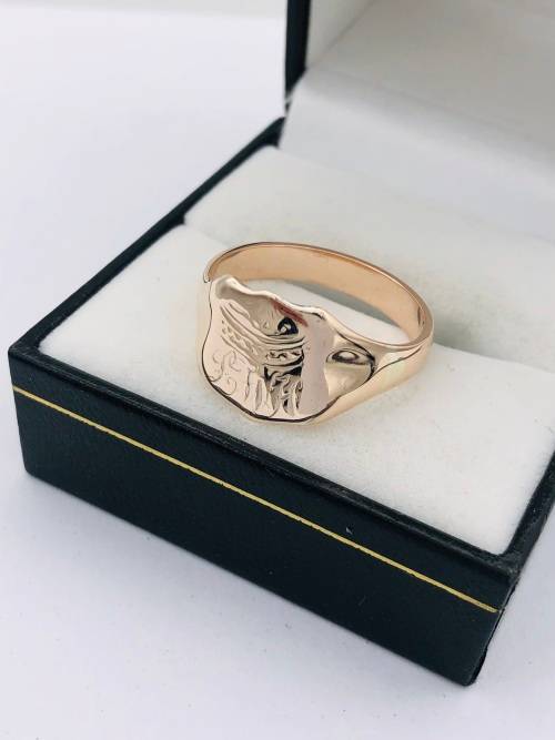 *SOLID GOLD SIGNET MENS RING* ROSE GOLD!!