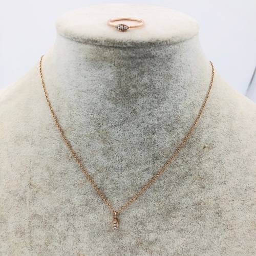 *9CT ROSE GOLD & DIAMOND RING & NECKLACE SET* R1 BIDS!