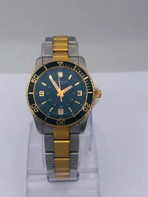*VICTORINOX SWISS ARMY TWO-TONE LADIES WATCH* GOLD PLATED!
