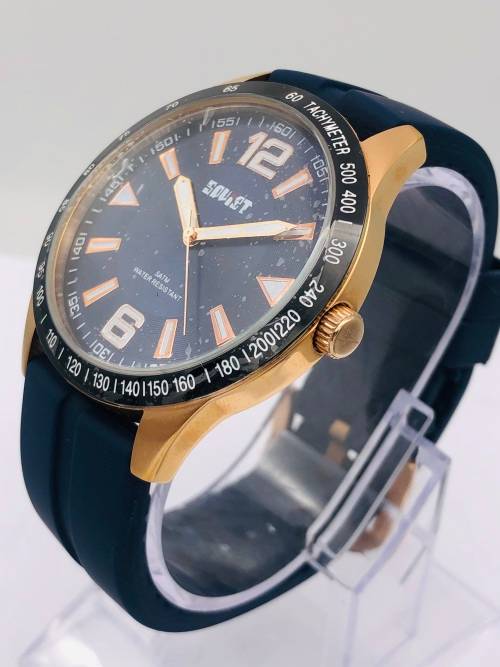 *NEW SOVIET MENS SPORTS WATCH* ROSE GOLD TONE!