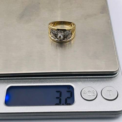 *9CT GOLD DIAMOND BASKET CYCLOPS RING* R1 BIDS!