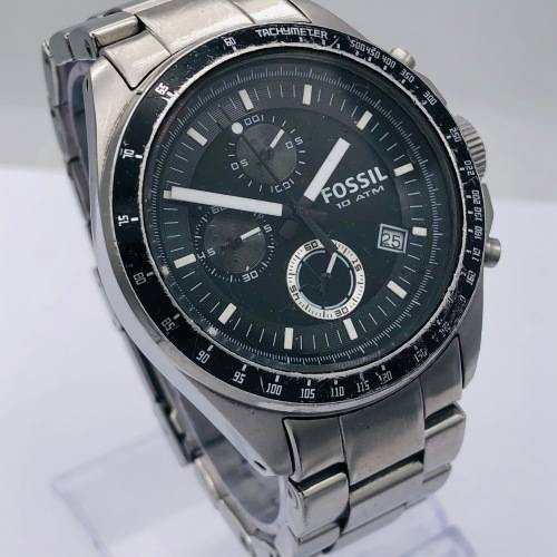 *FOSSIL MENS BLACK CHRONO WATCH* R1 BIDS!