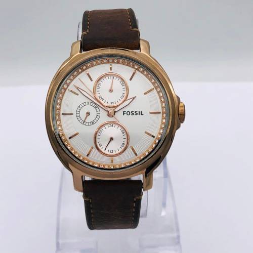 *FOSSIL DIAMANTE ROSE GOLD DRESS WATCH* R1 BIDS!