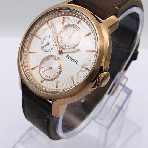 *FOSSIL DIAMANTE ROSE GOLD DRESS WATCH* R1 BIDS!