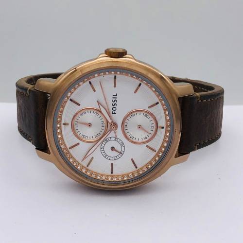 *FOSSIL DIAMANTE ROSE GOLD DRESS WATCH* R1 BIDS!