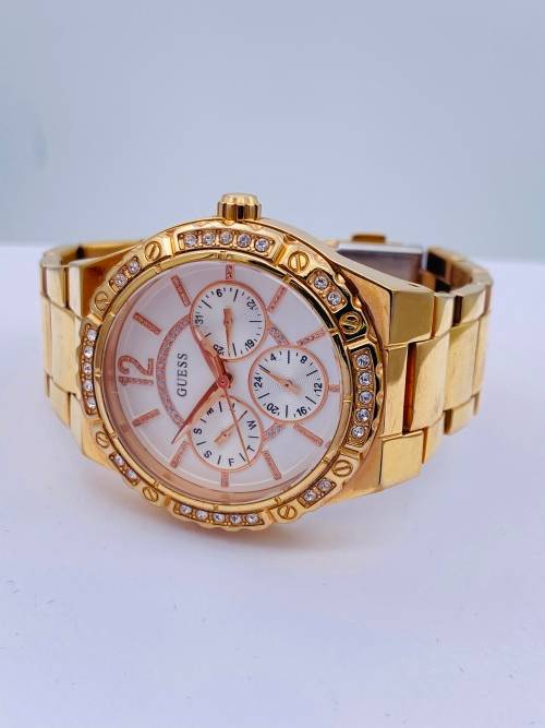 *GUESS LADIES ROSE GOLD  CHRONOGRAPH* R1 BIDS!