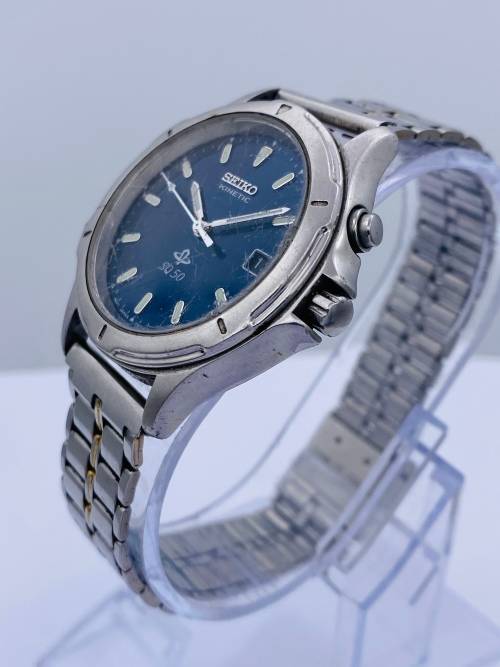 *SEIKO KINETIC SQ50 STEEL WATCH* R1 BIDS