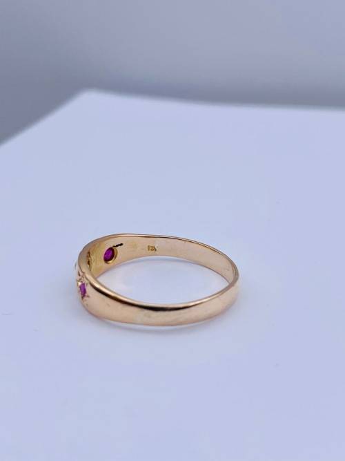 *18CT ROSE GOLD RUBY & DIAMOND TRINITY RING* R1 BIDS
