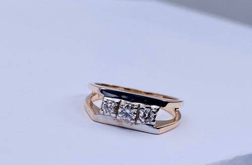 *0.20CT ROSE GOLD VS DIAMOND TRINITY RING* R1 BIDS!