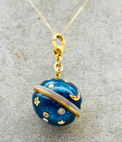 *SWAROVSKI 18K GOLD PLATED GALAXY ORB PENDANT* R1 BIDS!