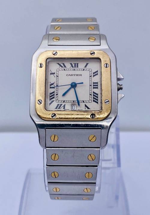 *18CT GOLD & STEEL CARTIER SANTOS MENS* SEE DESCRIPTION!