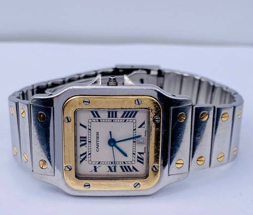 *18CT GOLD & STEEL CARTIER SANTOS MENS* SEE DESCRIPTION!