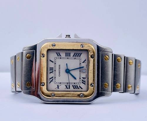 *18CT GOLD & STEEL CARTIER SANTOS MENS* SEE DESCRIPTION!