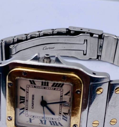 *18CT GOLD & STEEL CARTIER SANTOS MENS* SEE DESCRIPTION!