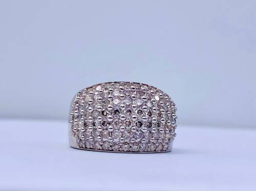 *1.2CT WHITE GOLD HUGE CLUSTER DIAMOND RING* 14K GOLD!