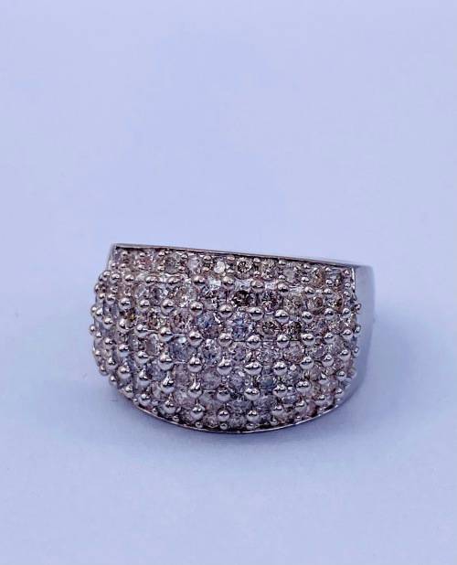 *1.2CT WHITE GOLD HUGE CLUSTER DIAMOND RING* 14K GOLD!