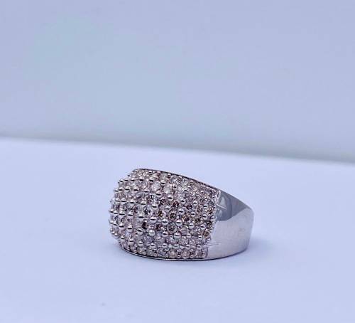 *1.2CT WHITE GOLD HUGE CLUSTER DIAMOND RING* 14K GOLD!