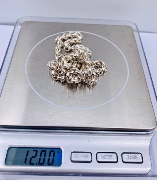 *SOLID SILVER THICK BELCHER NECKLACE* R1 BIDS!