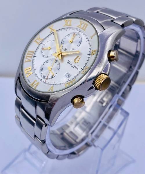 *BULOVA MENS GOLD DIAL CHRONOGRAPH* R1 BIDS
