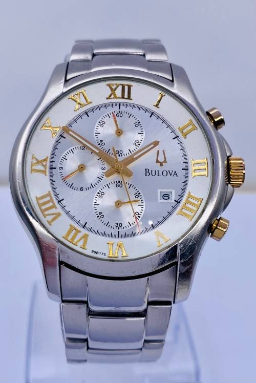 *BULOVA MENS GOLD DIAL CHRONOGRAPH* R1 BIDS
