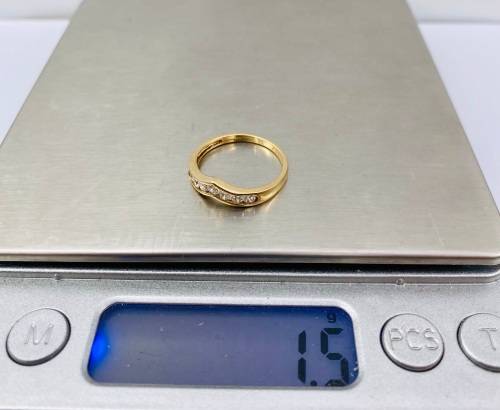 *SOLID GOLD V CUBIC ETERNITY RING* R1 BIDS