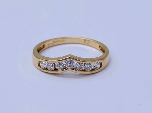 *SOLID GOLD V CUBIC ETERNITY RING* R1 BIDS
