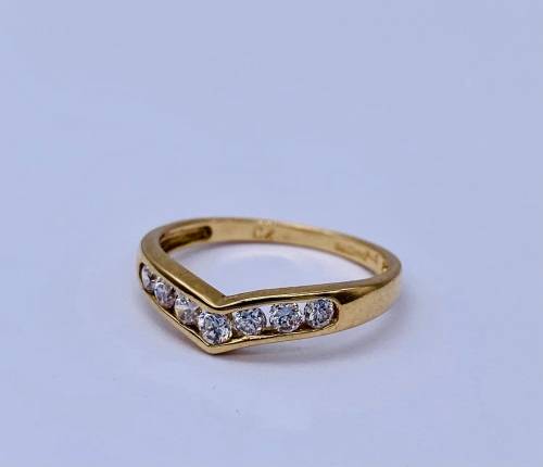 *SOLID GOLD V CUBIC ETERNITY RING* R1 BIDS