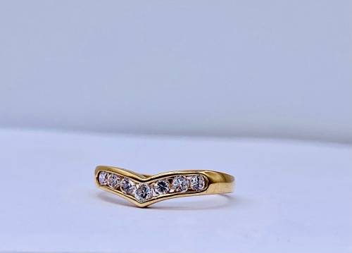 *SOLID GOLD V CUBIC ETERNITY RING* R1 BIDS
