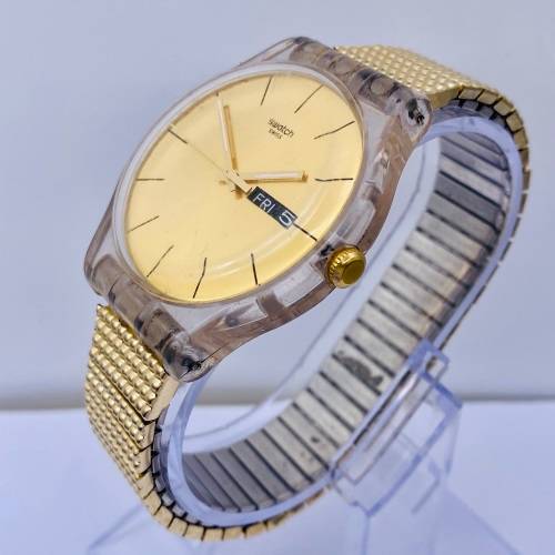 *SWATCH GOLD MENS DRESS WATCH* R1 BIDS!