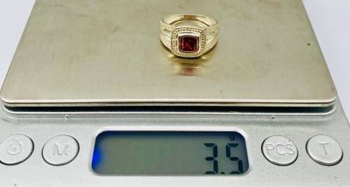 *SOLID SILVER DUAL SHANK RUBY CUBIC RING* R1 BIDS!!!