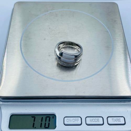 *LARGE SILVER CUBIC CLUSTER RING* R1 BIDS