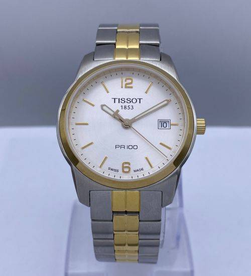 *TISSOT PR100 TWO-TONE STEEL MENS WATCH* R1 BIDS!