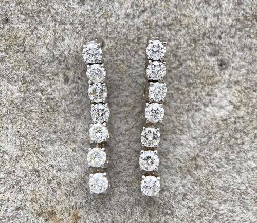 ***BEAUTIFUL 1.00CT DIAMOND TENNIS DROP 18K EARRINGS & RING SET***