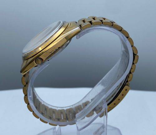 GOLD SEIKO 5 AUTOMATIC MENS DAY-DATE WATCH R1 BIDS!