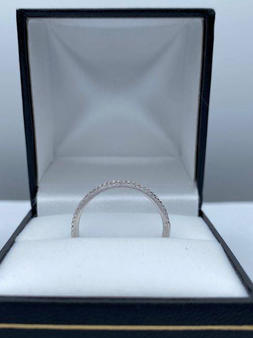 ***DAZZLING DUAL ETERNITY CZ SILVER RING*** R1 BIDS!!!