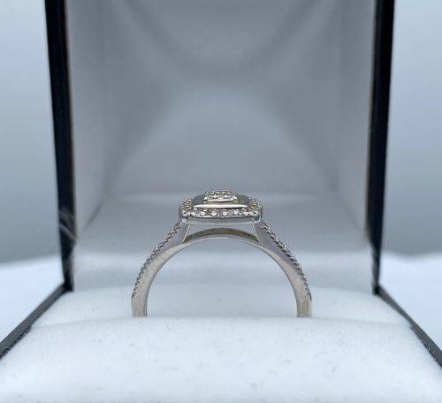 ***LOVELY DOUBLE SQUARE HALO ETERNITY RING* R1 BIDS