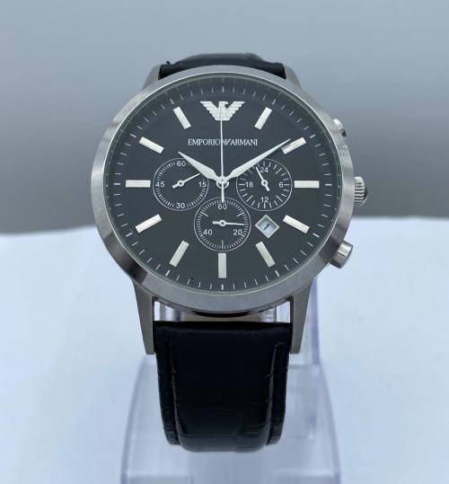 ***LUXURY EMPORIO ARMANI CLASSIC BLACK CHRONO MENS WATCH*** R1 BIDS!