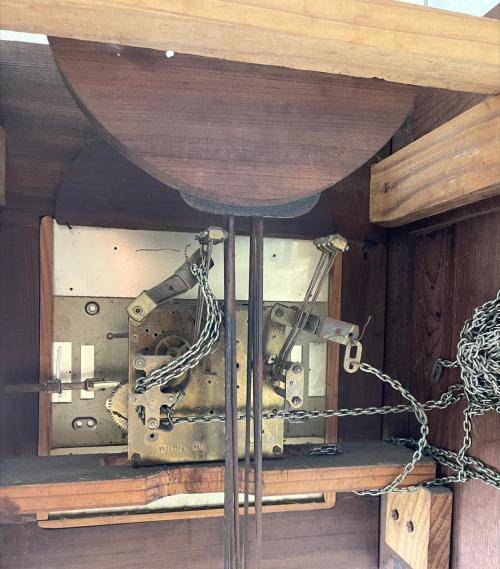 RETAIL:45000 - ANTIQUE GRANDFATHER SOLID WOOD WALL CLOCK