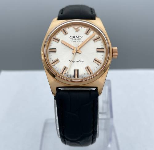 RETAIL:R9000 - CAMY POPULAR SWISS ROSE GOLD VINTAGE DRESS WATCH!