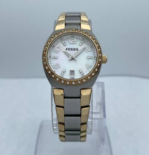 RETAIL:R4000 - FOSSIL TWO-TONE CRYSTAL LADIES DRESS WATCH!!!