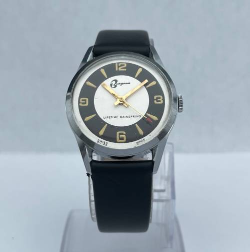 RETAIL:R8000 - SWISS BURGANA LIFETIME MAINSPRING MENS VINTAGE WATCH