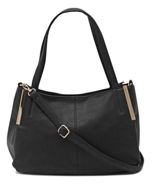 PU Leather Shopper Bag - Black