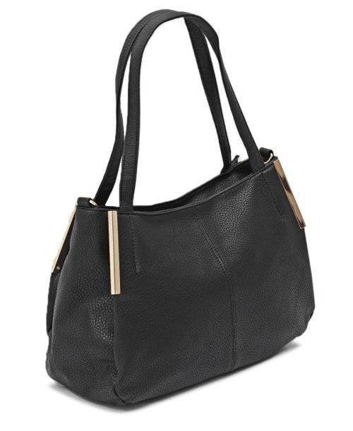 PU Leather Shopper Bag - Black