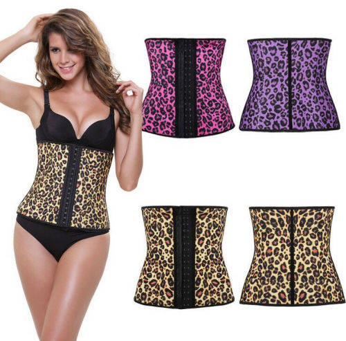 Slimming Waist Trainer Cincher Corset - Leopard - Size LARGE