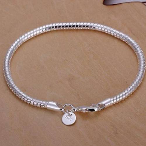 925 Sterling Silver Filled Snake Cable Bracelet