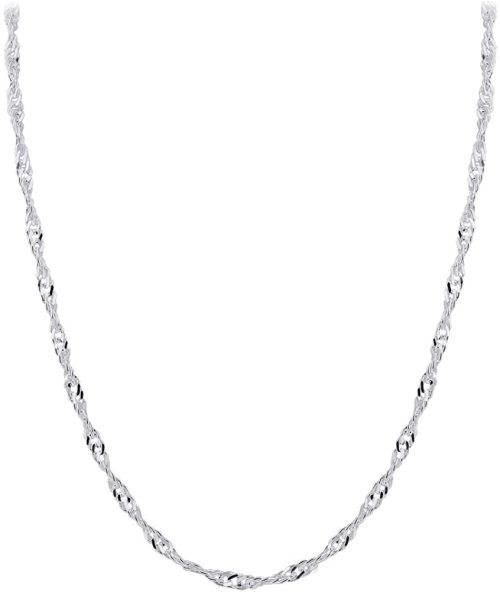 Authentic Genuine 925 Sterling Silver 4mm Singapore Chain with Italian Clasp - 45cm
