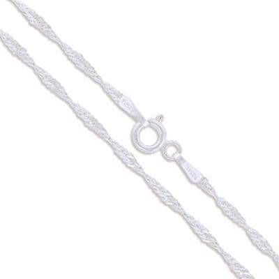 Authentic Genuine 925 Sterling Silver 4mm Singapore Chain with Italian Clasp - 45cm