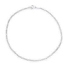 Genuine 925 Sterling Silver Figaro Chain Anklet - Ankle Chain Length 24CM