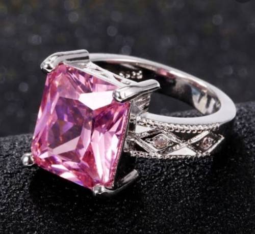 Exquisite 3.0CT Topaz Rose Ring set in S925 Sterling Silver 8Q