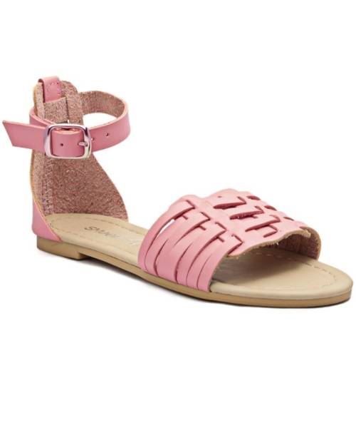 Girls Open Toe Leather Sandals - Mink- Size 13